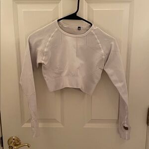 AYBL White Long Sleeve Crop Top